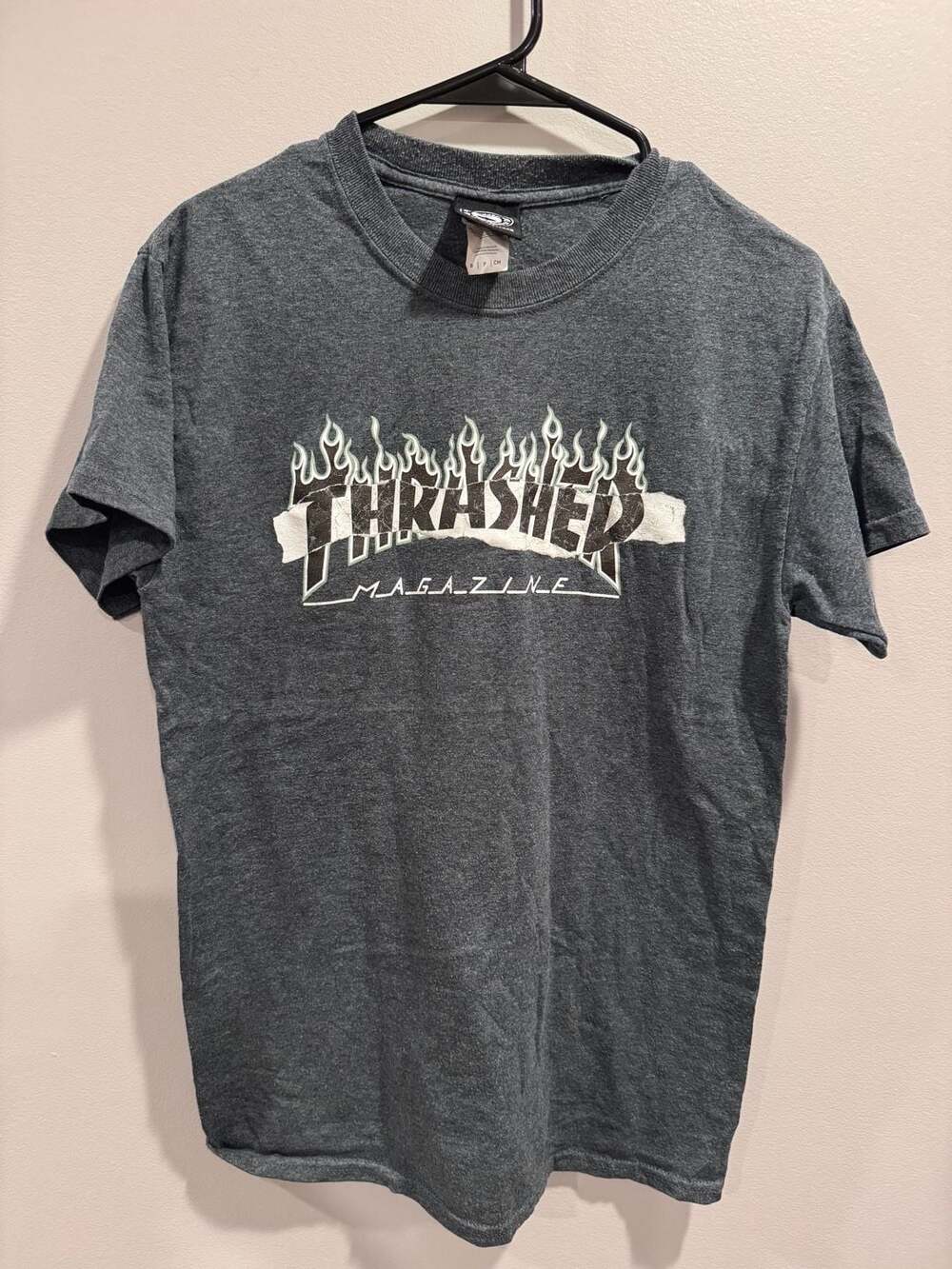 Thrasher Magazine Flame Logo T-Shirt Charcoal Heather